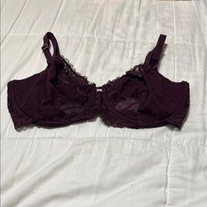 Elegant Lace Women's Bra in Deep Purple